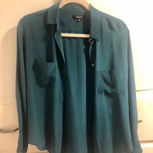 Madewell turquoise blouse